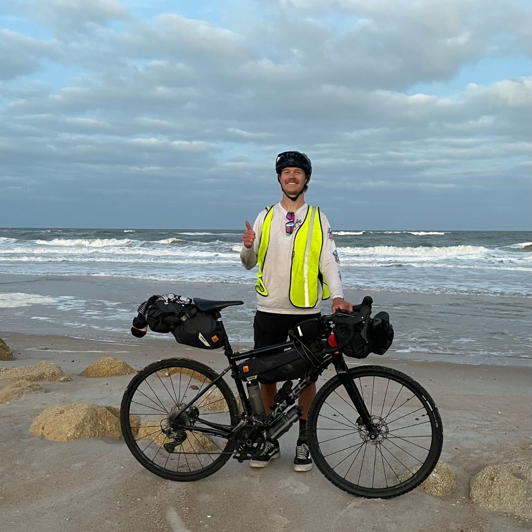 A freerider cycles across the US