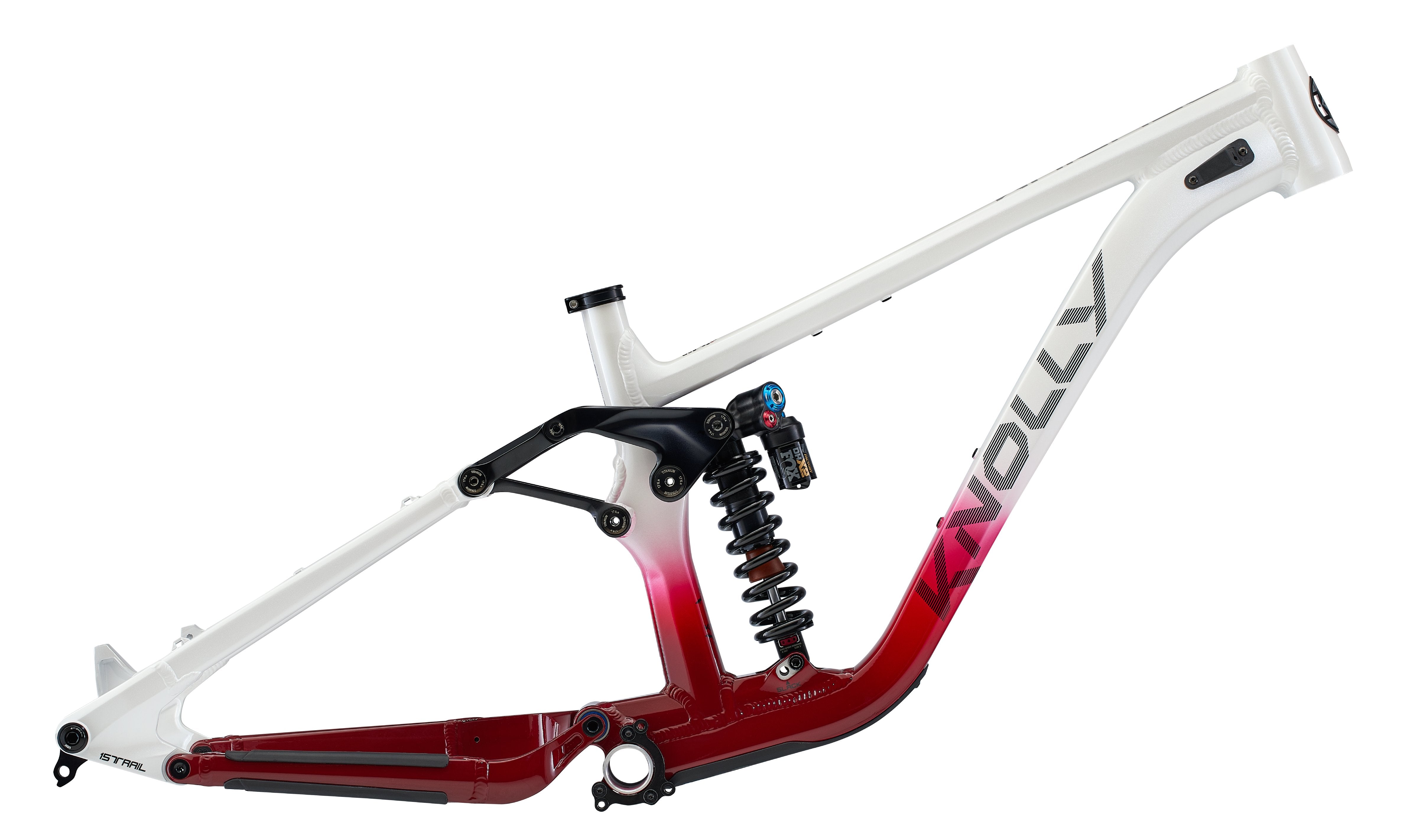 Knolly Delirium Canadian Freeride Mountain Bike Red White Fade Frame