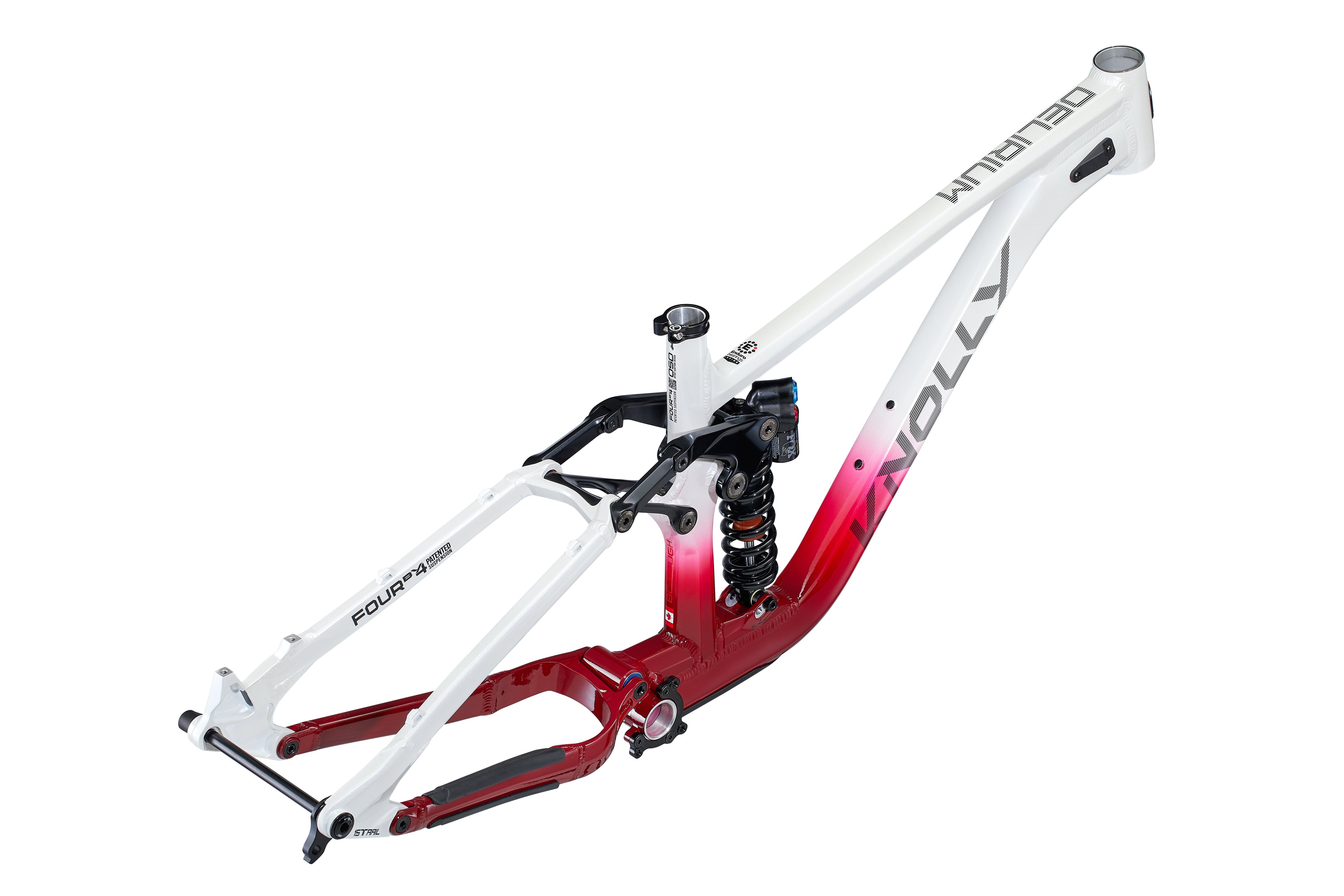 Knolly Delirium Canadian Freeride Mountain Bike Red White Fade Frame