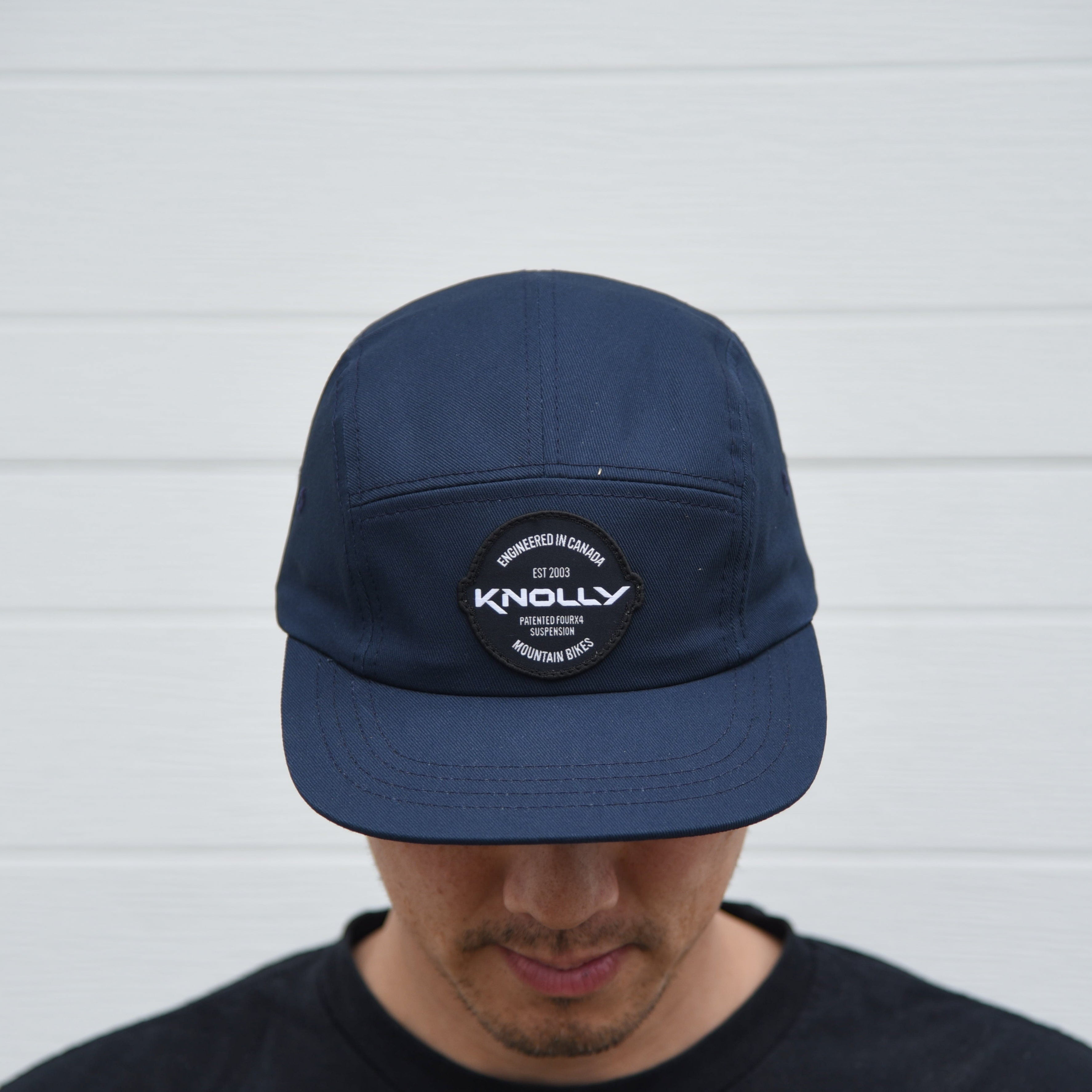 5 Panel Logo Hat Navy Knolly Bikes