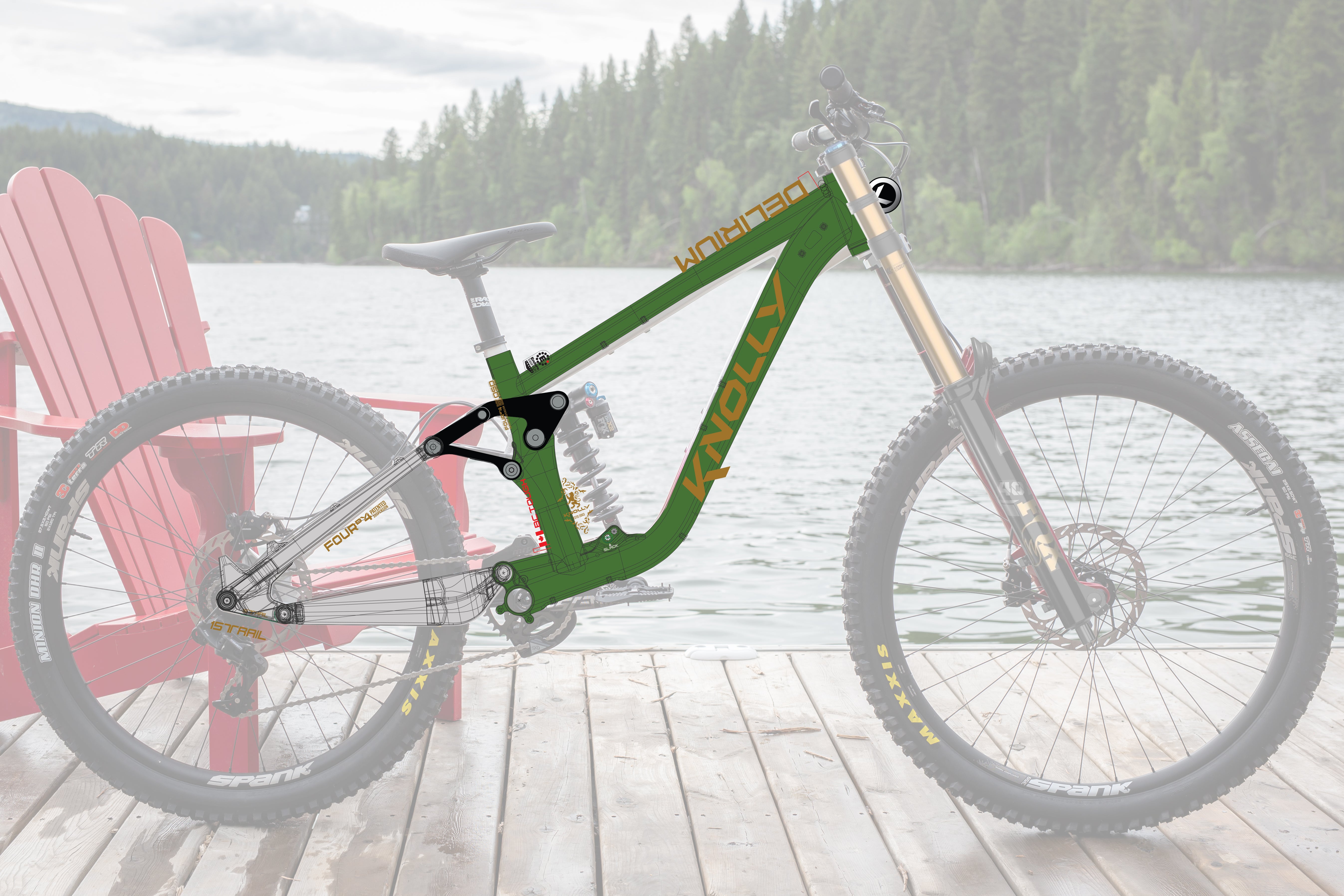 Knolly Delirium Canadian Freeride Mountain Bike Anodized Green + Raw PREORDER